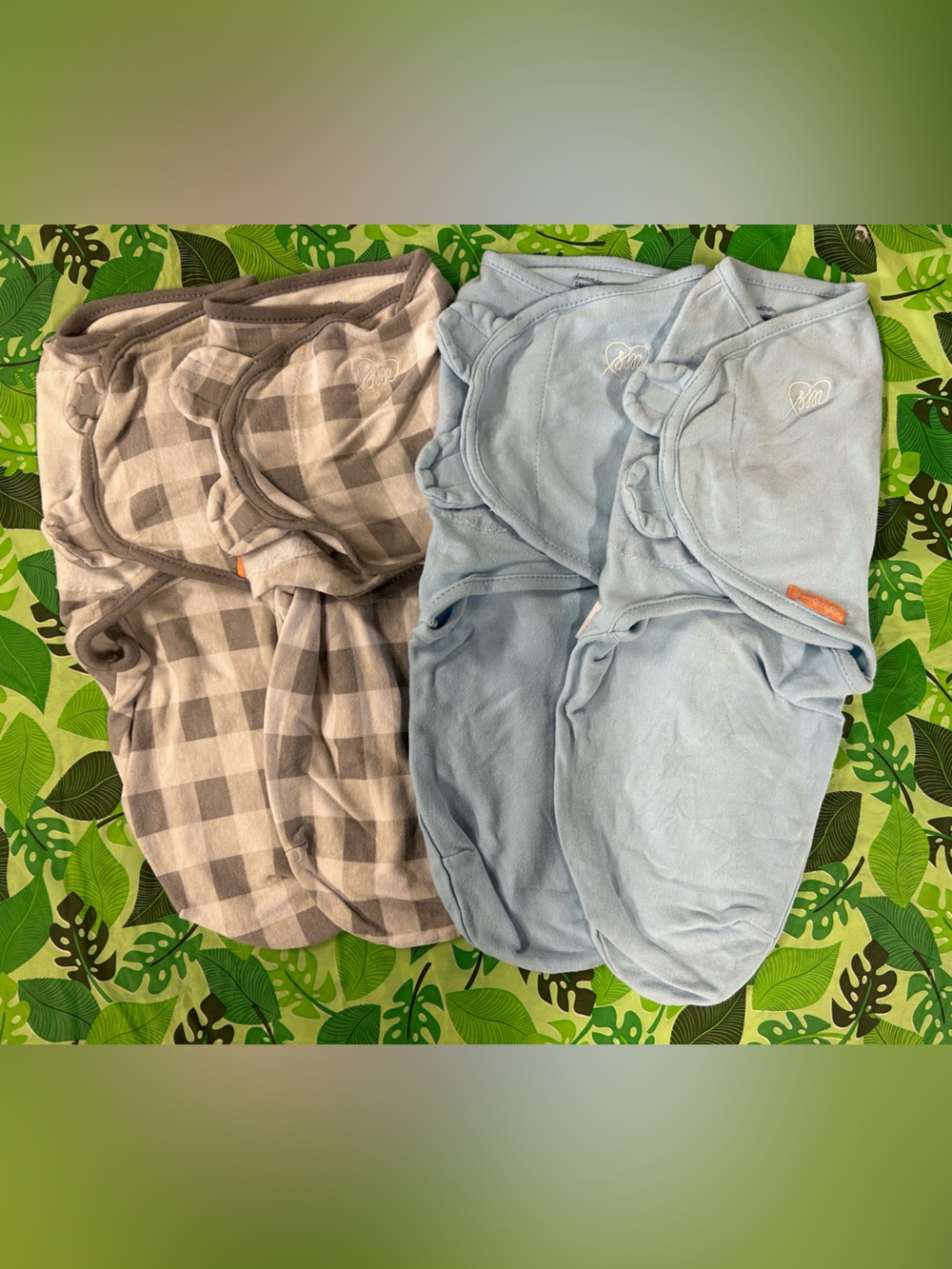 Swaddle Me Soft Blue and Gray Check Baby Swaddle Set of 4